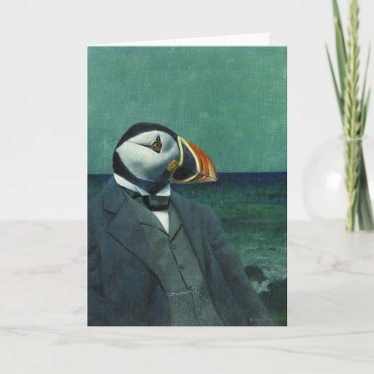 Puffin Gentleman Groeten Kaart (Voorkant)