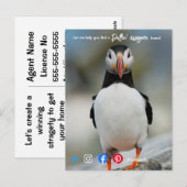 puffin geweldige makelaarsmakelaar marketing postc briefkaart (Voorkant / Achterkant)