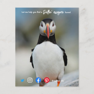 puffin geweldige makelaarsmakelaar marketing postc flyer