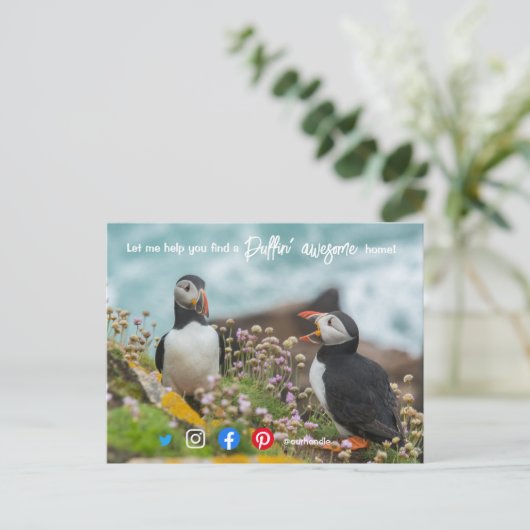 puffin - geweldige verkoop van makelaars in onroer briefkaart (Staand voorkant)