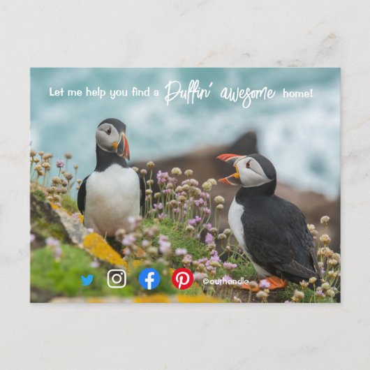 puffin - geweldige verkoop van makelaars in onroer briefkaart (Voorkant)