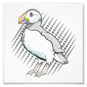 Puffin Halftones Foto Afdruk