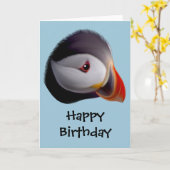 Puffin Happy Birthday Kaart (Gele Bloem)