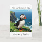Puffin Happy Birthday Wishes Kaart (Voorkant)