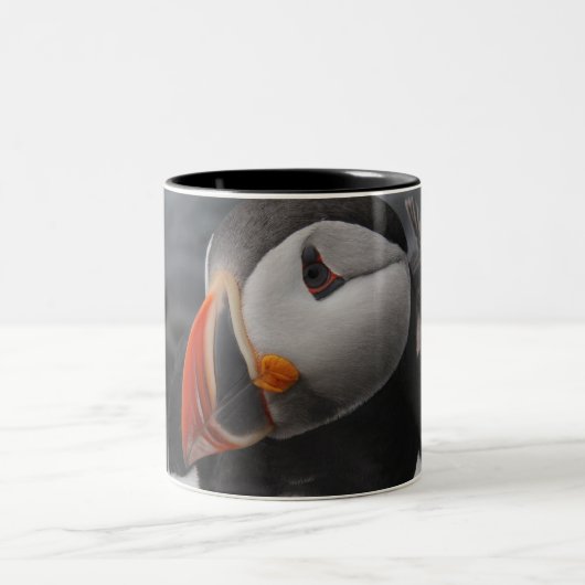 Puffin Head Tweekleurige Koffiemok (Center)