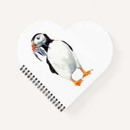 Puffin Heart Shaped Notitieboek