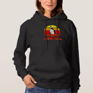 Puffin Hell Retro Sunset Swearing Animal Pun Hoodie