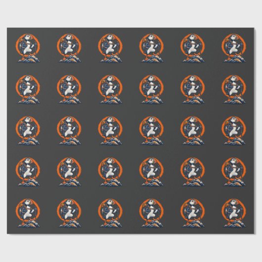 Puffin Hiker – Wilde Paden Cadeaupapier (Vlak)