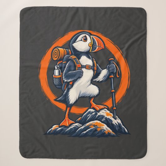 Puffin Hiker – Wilde Paden Sherpa Deken (Voorkant)
