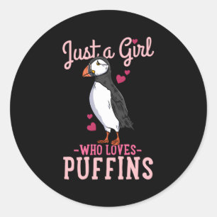Puffin IJsland gewoon een die houdt van Puffins Ronde Sticker