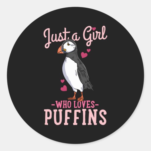 Puffin IJsland gewoon een die houdt van Puffins Ronde Sticker (Voorkant)