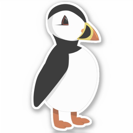 Puffin Illustratie Sticker (Voorkant)