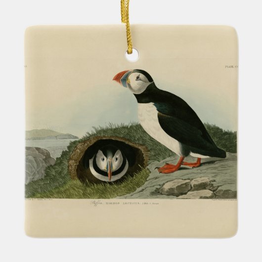 Puffin Illustration Keramisch Ornament (Voorkant)