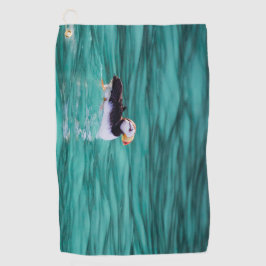 Puffin in Resurrection Bay, Alaska Golfhanddoek