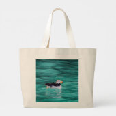 Puffin in Resurrection Bay, Alaska Grote Tote Bag (Achterkant)