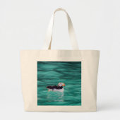 Puffin in Resurrection Bay, Alaska Grote Tote Bag (Voorkant)