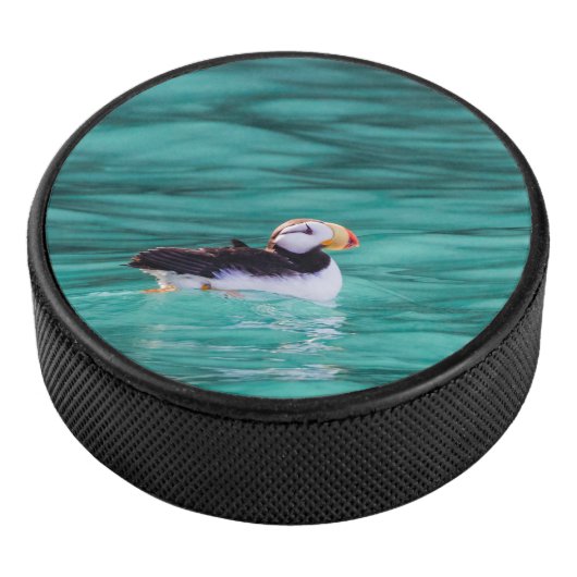 Puffin in Resurrection Bay, Alaska Hockey Puck (3/4)