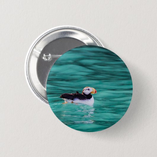 Puffin in Resurrection Bay, Alaska Ronde Button 5,7 Cm (Voorkant /achterkant)