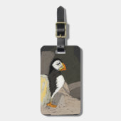 Puffin in Rocks Drawing Bagagelabel (Voorkant verticaal)