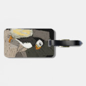 Puffin in Rocks Drawing Bagagelabel (Achterkant horizontaal)