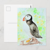 Puffin-inkt en Waterverf schilderen Briefkaart (Voorkant / Achterkant)