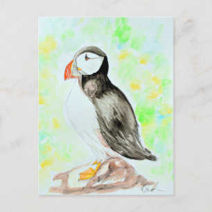 Puffin-inkt en Waterverf schilderen Briefkaart
