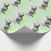 Puffin-inkt en Waterverf schilderen Cadeaupapier (Hoek)