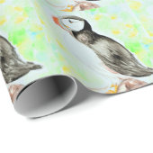 Puffin-inkt en Waterverf schilderen Cadeaupapier (Rol Hoek)