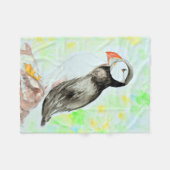 Puffin-inkt en Waterverf schilderen Fleece Deken (Voorkant (Horizontaal))