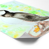 Puffin-inkt en Waterverf schilderen Poster (Hoek)