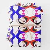 Puffin is altijd dol op papier verpakken inpakpapier vel (In situ)