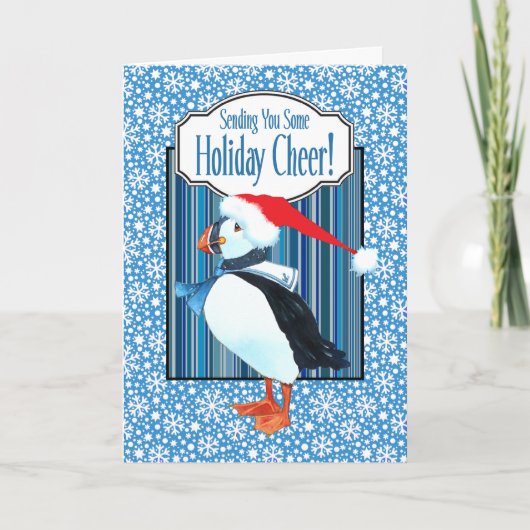 Puffin-kerstkaart Feestdagen Kaart (Voorkant)