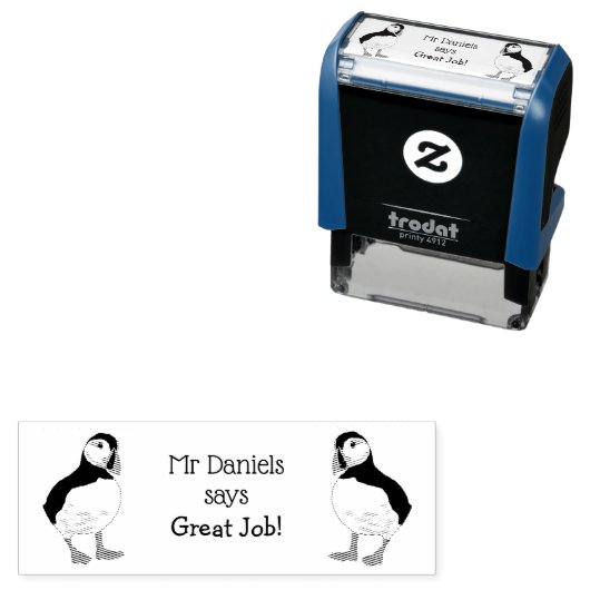 Puffin leraren geweldig werk! Zelfklevend stempel (In situ)