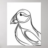 Puffin Line Art | Irish Coastal Bird Poster (Voorkant)