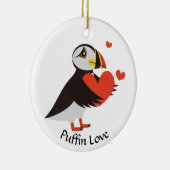 Puffin Love Red Hearts Ornament (Rechts)