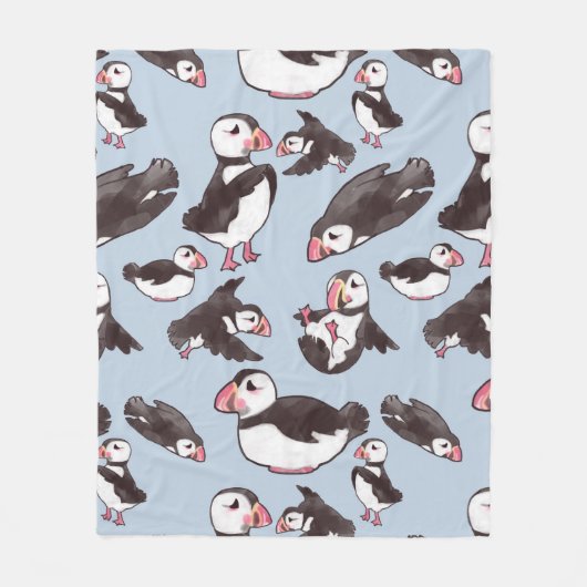 Puffin Medium Fleece Blanket (Voorkant)