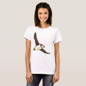 Puffin met een Pet van brei-Pet T-shirt (Voorkant volledig)