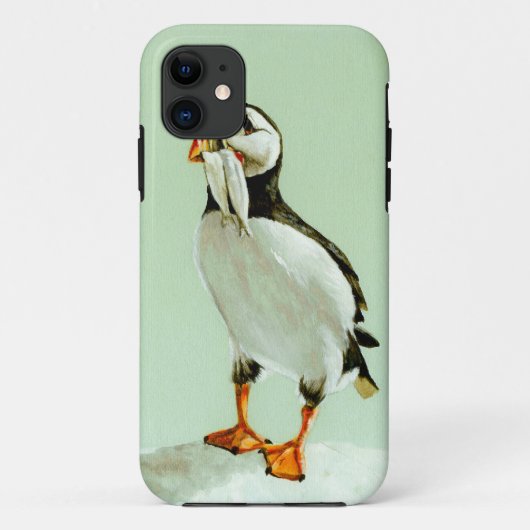 Puffin met vis Case-Mate iPhone case (Achterkant)
