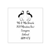 Puffin Mr & Mrs Retouradres Rubber Stamp Rubberstempel (Afrduk)