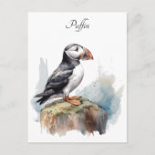 Puffin op een Rock Waterverf, op maat Briefkaart (Voorkant)