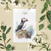 Puffin op een Rock Waterverf, op maat Briefkaart