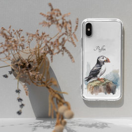 Puffin op een Rock Waterverf, op maat Case-Mate iPhone Case