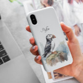 Puffin op een Rock Waterverf, op maat Case-Mate iPhone Case