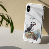 Puffin op een Rock Waterverf, op maat Case-Mate iPhone Case