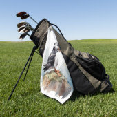 Puffin op een Rock Waterverf, op maat Golfhanddoek (Groen)