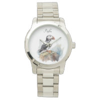 Puffin op een Rock Waterverf, op maat