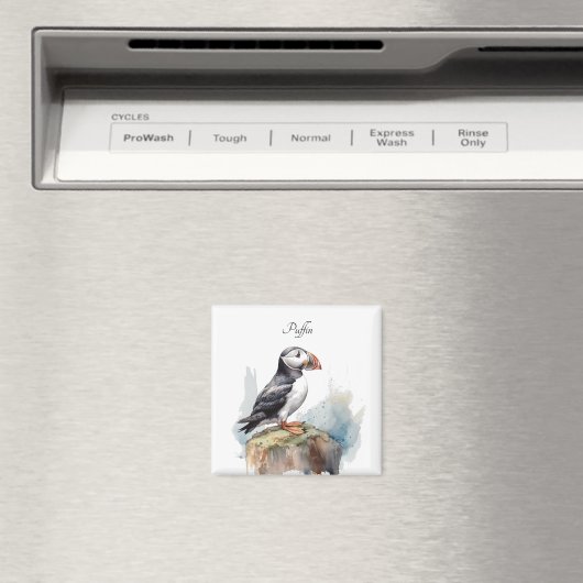 Puffin op een Rock Waterverf, op maat Magneet (Insitu (Vaatwasser))