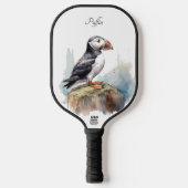 Puffin op een Rock Waterverf, op maat Pickleball Paddle (Voorkant)