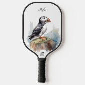 Puffin op een Rock Waterverf, op maat Pickleball Paddle (Achterkant)