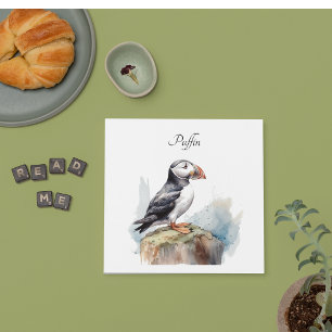 Puffin op een Rock Waterverf, op maat Servet
